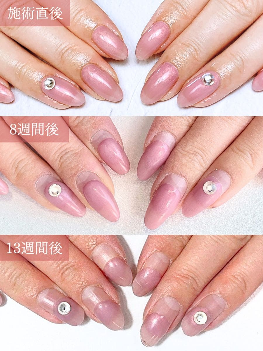 海田町ネイルサロン Nail House Vivian 8週間密着するジェルネイル